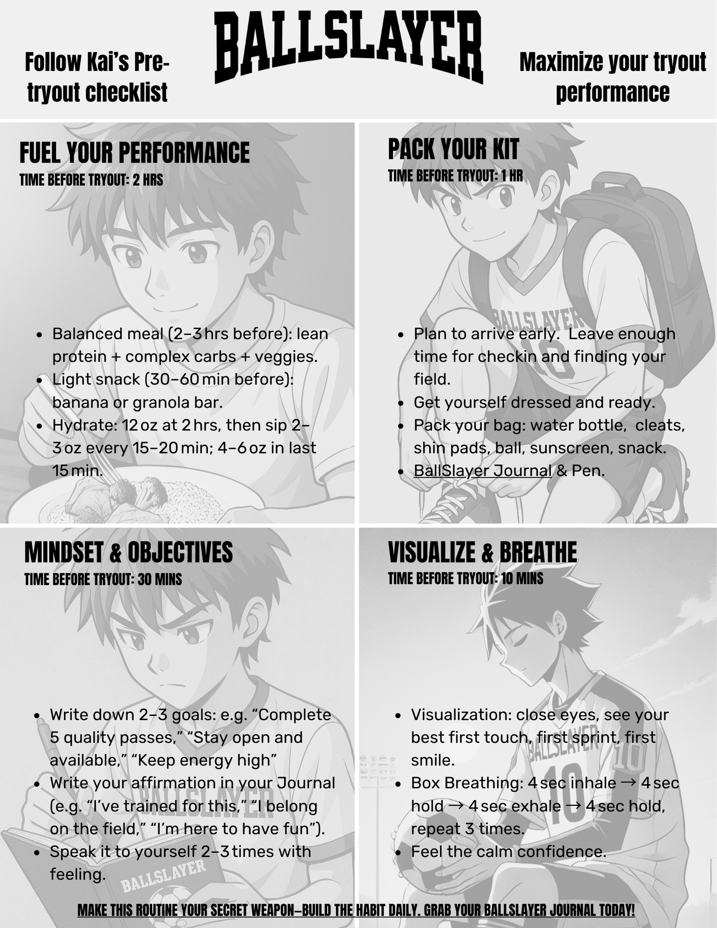 Kai Pre-Tryout Check List