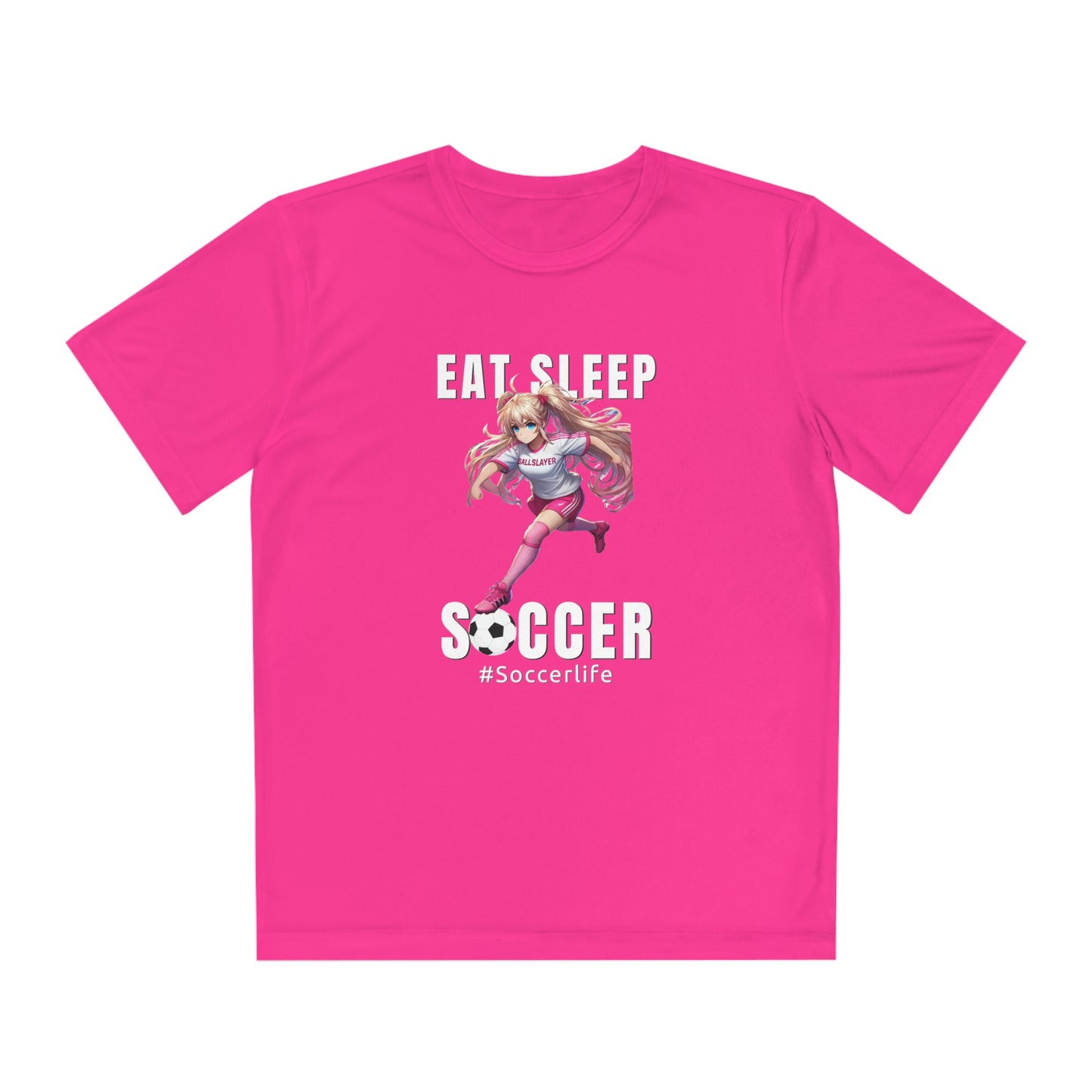 EAT SLEEP SOCCER Athletic Youth T-shirt | Girl