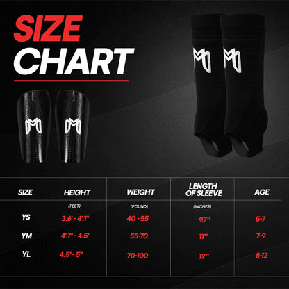 Soccer Shin Guard Sleeves with Padded Protection