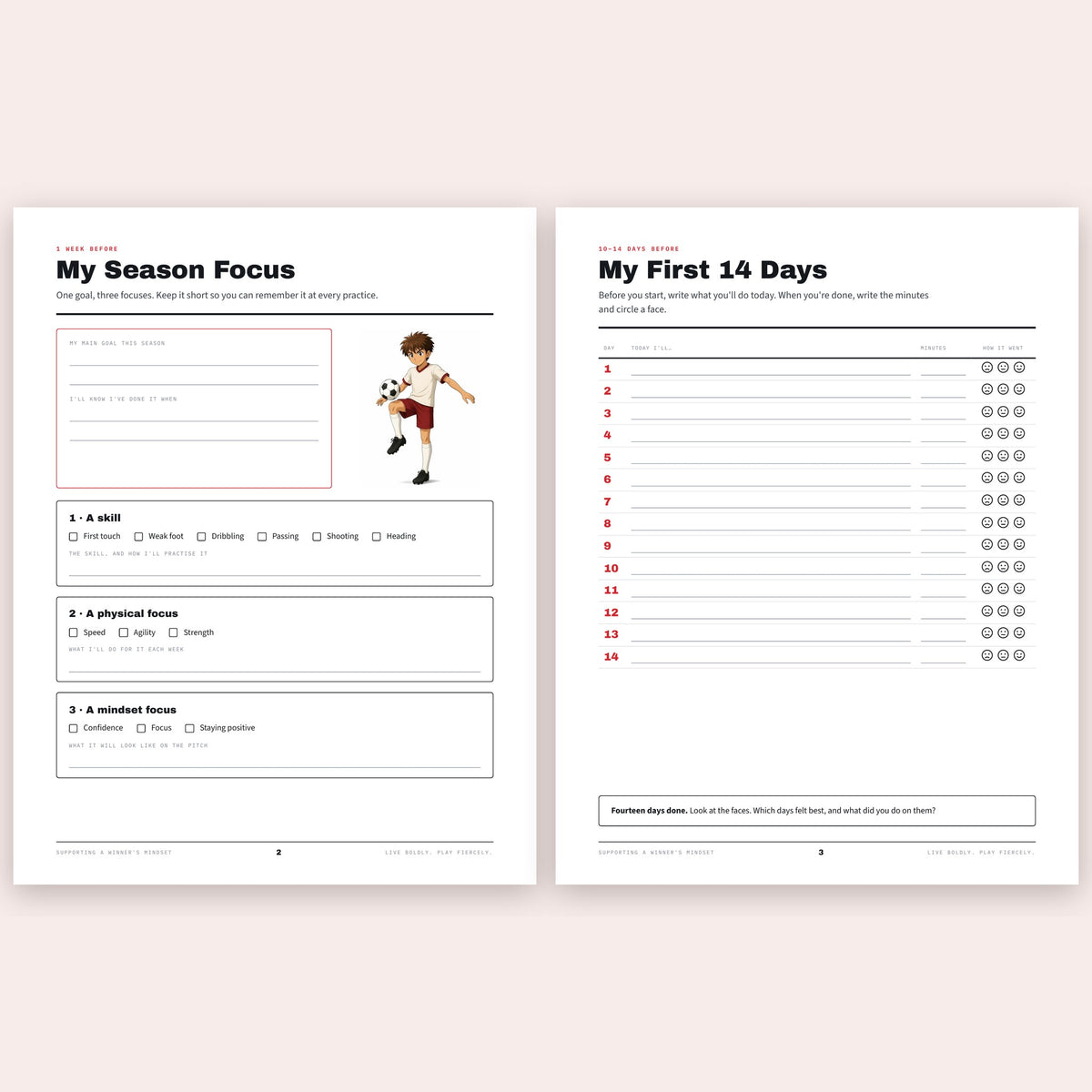 My Season Focus and My First 14 Days pages