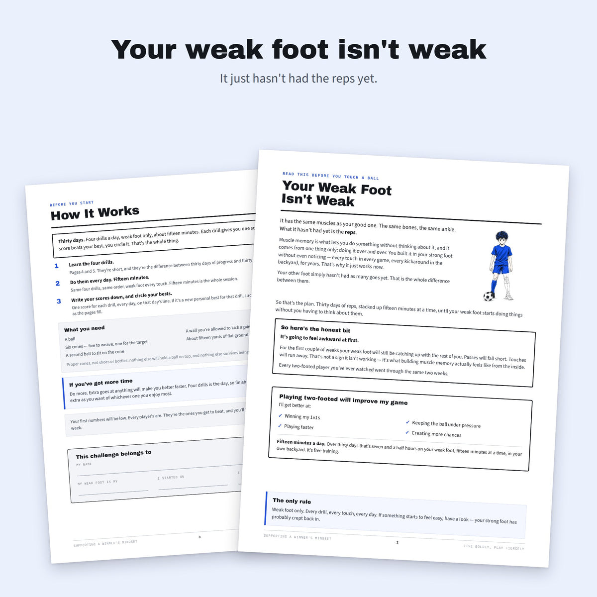 Your weak foot isn't weak, it just hasn't had the reps