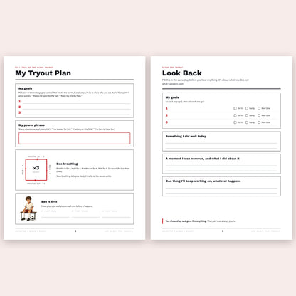 My Tryout Plan and Look Back pages